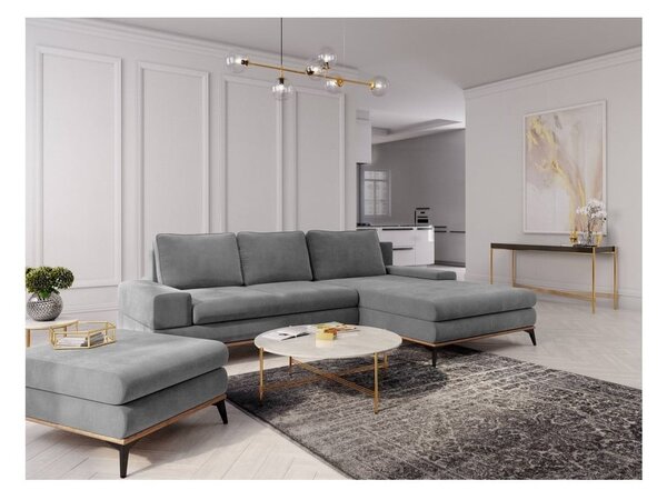 Šedá rozkládací rohová pohovka Windsor & Co Sofas Planet, pravý roh