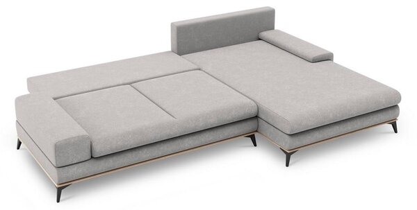 Světle šedá rozkládací rohová pohovka Windsor & Co Sofas Planet, pravý roh