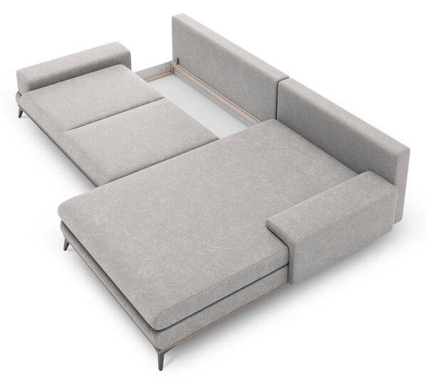 Světle šedá rozkládací rohová pohovka Windsor & Co Sofas Planet, pravý roh