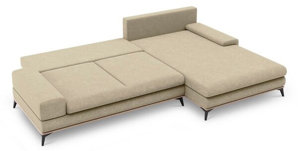 Béžová rozkládací rohová pohovka Windsor & Co Sofas Planet, pravý roh