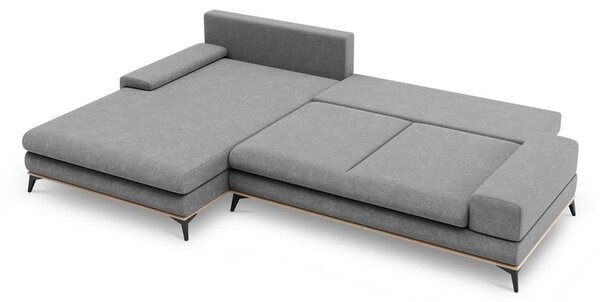 Šedá rozkládací rohová pohovka Windsor & Co Sofas Planet, levý roh