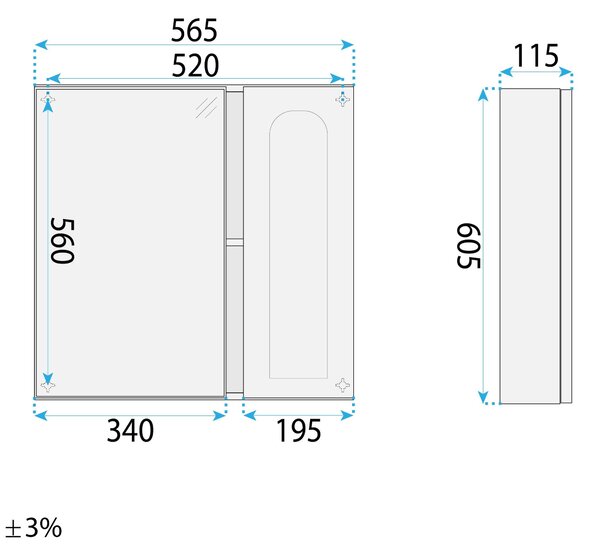 Sada koupelnového nábytku s umyvadlem Denver 60cm Grey