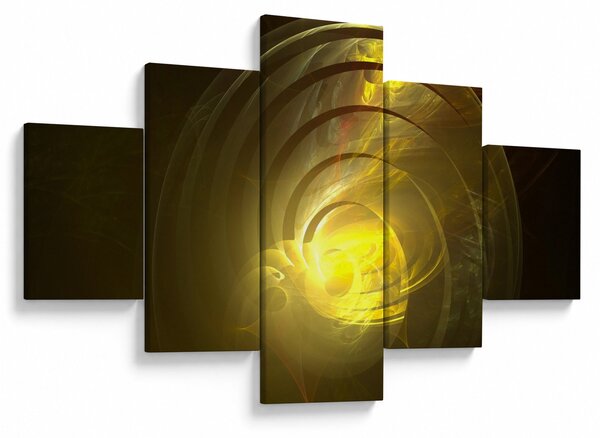 Obraz žluté abstraktní spirály (125x70 cm)