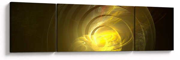 Obraz žluté abstraktní spirály (170x50 cm)