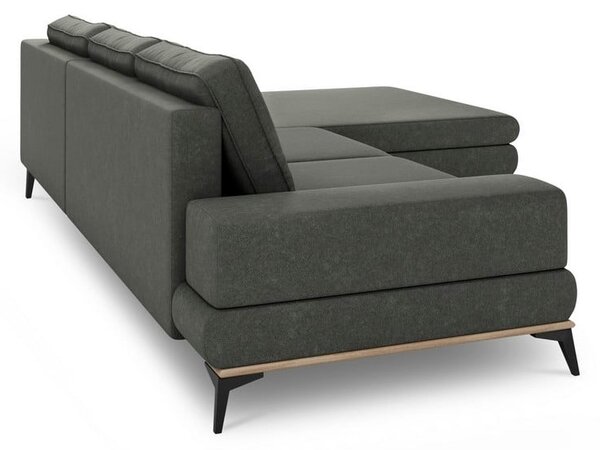 Tmavě šedá rozkládací rohová pohovka Windsor & Co Sofas Planet, pravý roh