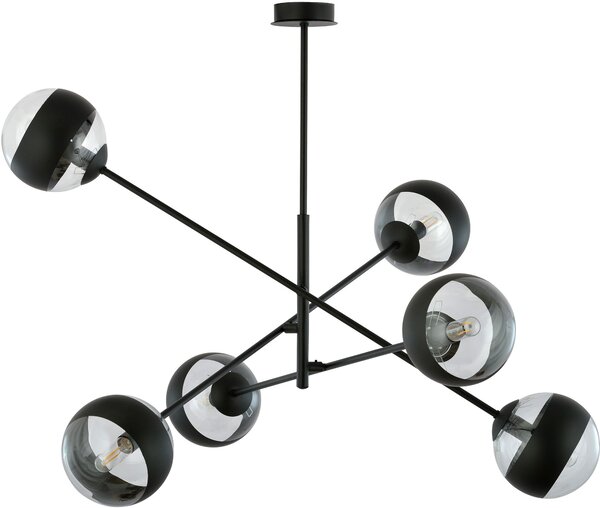 Emibig Linear stropní světlo 6x10 W černá-průhledná 1168/6