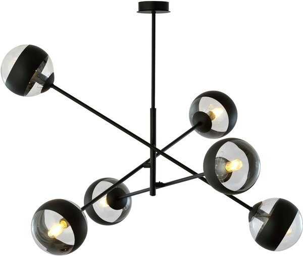 Emibig Linear stropní světlo 6x10 W černá-průhledná 1168/6