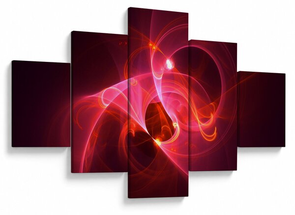 Moderní obraz růžové abstrakce (125x70 cm)