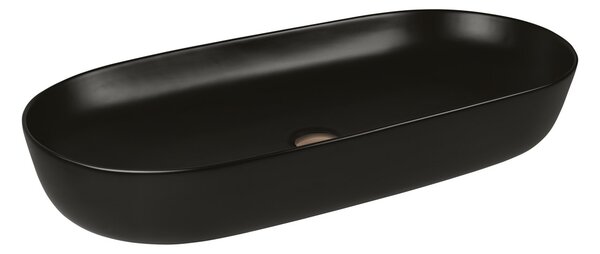 Oltens Hamnes umyvadlo 80x40 cm oválné na pult černá matný 40321300