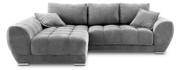 Šedá rozkládací rohová pohovka se sametovým potahem Windsor & Co Sofas Nuage, levý roh