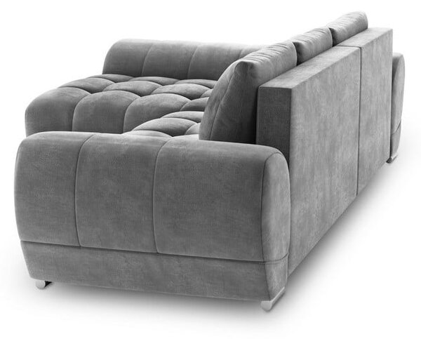 Šedá rozkládací rohová pohovka se sametovým potahem Windsor & Co Sofas Nuage, levý roh