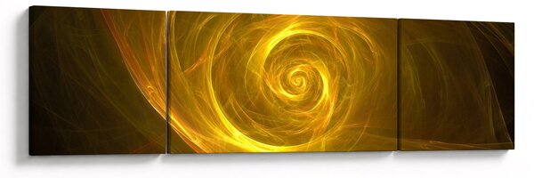 Obraz abstraktní žluté spirály (170x50 cm)