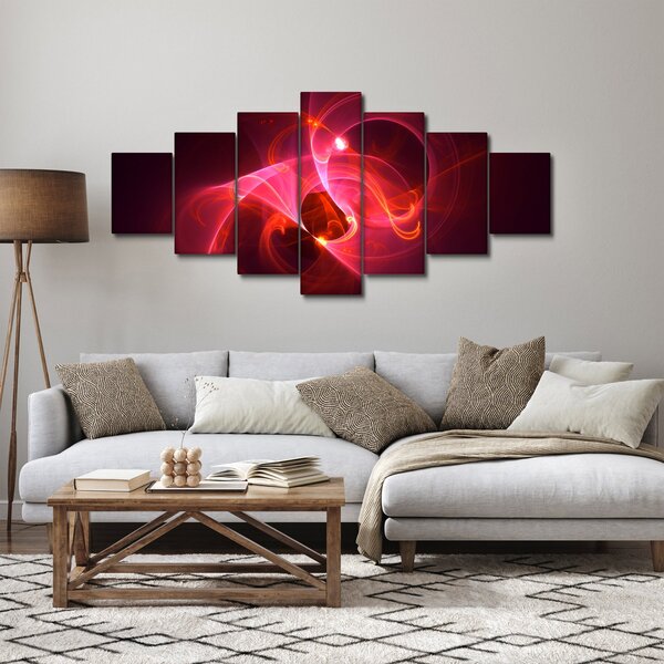 Moderní obraz růžové abstrakce (210x100 cm)