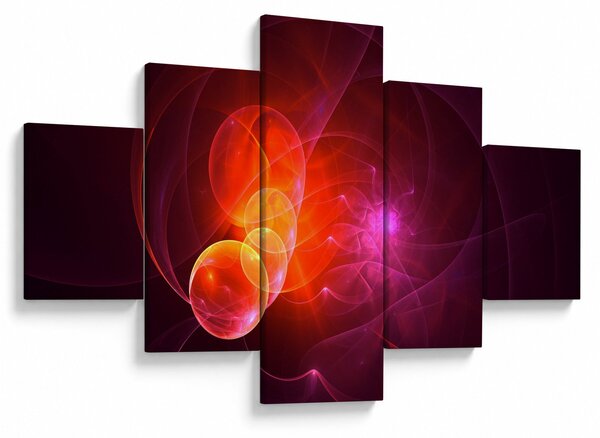 Moderní obraz růžové abstrakce (125x70 cm)
