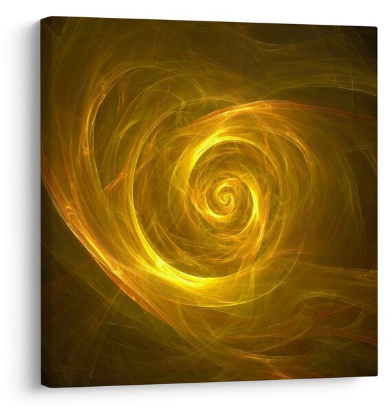 Obraz abstraktní žluté spirály (30x30 cm)