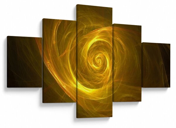 Obraz abstraktní žluté spirály (125x70 cm)