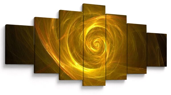 Obraz abstraktní žluté spirály (210x100 cm)