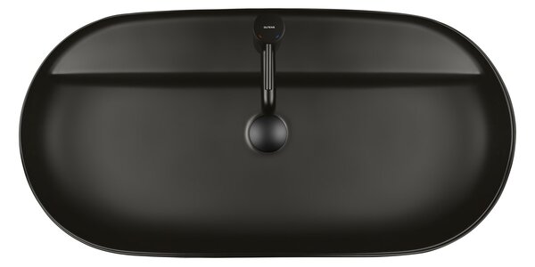 Oltens Hamnes umyvadlo 80x40 cm oválné na pult černá matný 41315300