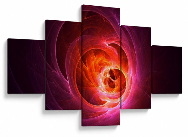 Moderní obraz růžové abstrakce (125x70 cm)