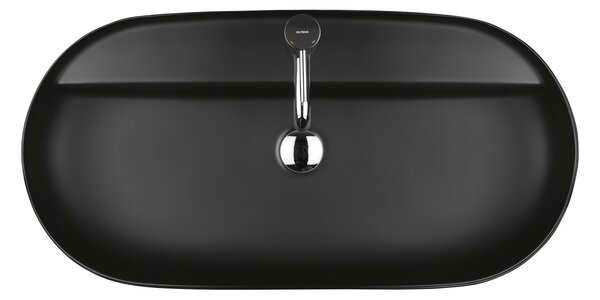Oltens Hamnes umyvadlo 80x40 cm oválné na pult černá matný 41315300