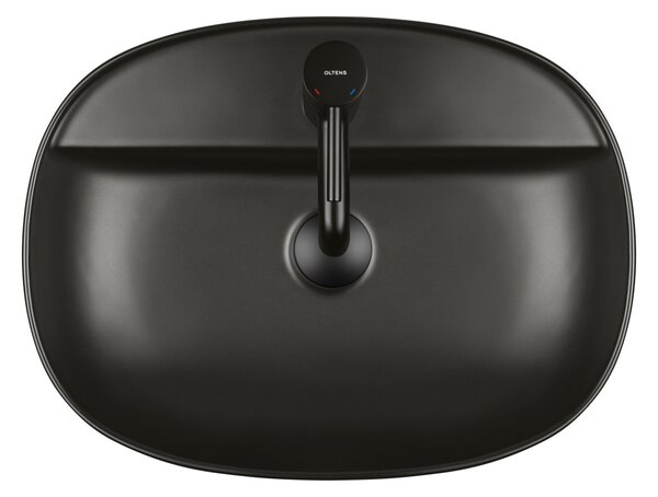 Oltens Hamnes umyvadlo 51x39 cm oválné na pult černá 41313300