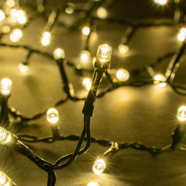 Vánoční světelný LED řetěz, 10 m, 500 LED, teple bílý