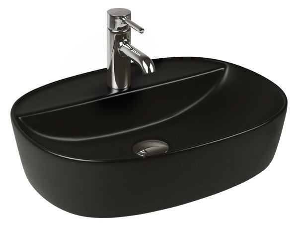 Oltens Hamnes umyvadlo 51x39 cm oválné na pult černá 41313300