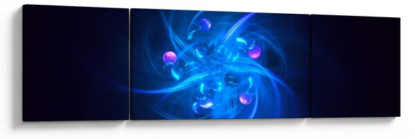 Moderní obraz modré abstrakce (170x50 cm)