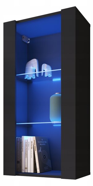 Komodee Tivoli Závěsná Vitrína Vertical 100 Černá Modrá LED