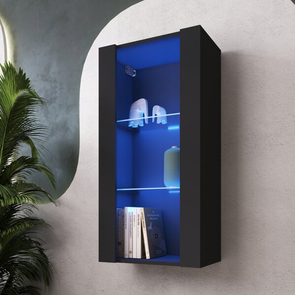 Komodee Tivoli Závěsná Vitrína Vertical 100 Černá Modrá LED