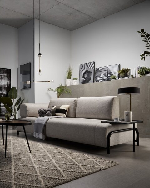 Béžovo-šedá pohovka s odkládacím prostorem Kave Home Compo