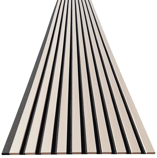 3D Dřevěné lamely na zeď na filci 255x46cm - Jasan ARKTICKÝ