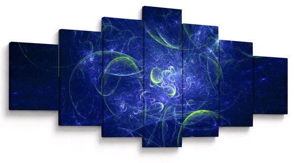 Obraz - modrá abstrakce (210x100 cm)