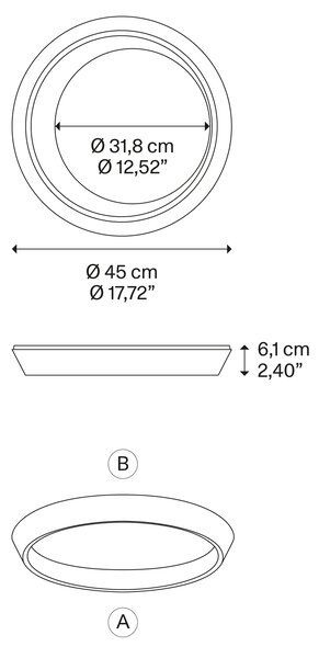Lodes Designové LED stropní svítidlo Tidal, Ø 45 cm, 1x27W Barva: Matná champagne, Teplota světla: 2700K - teplá bílá