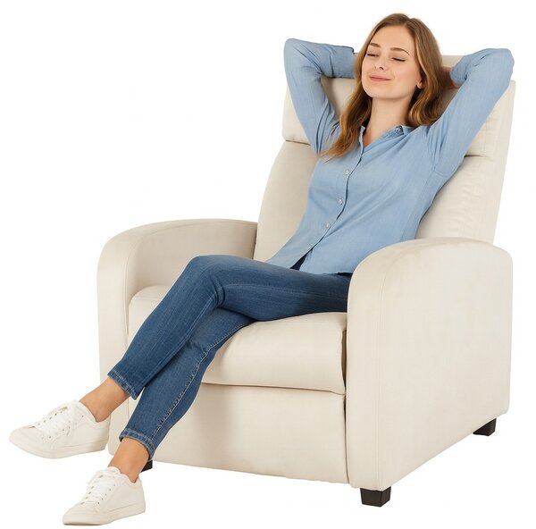 Relaxační křeslo René rozkládací béžové