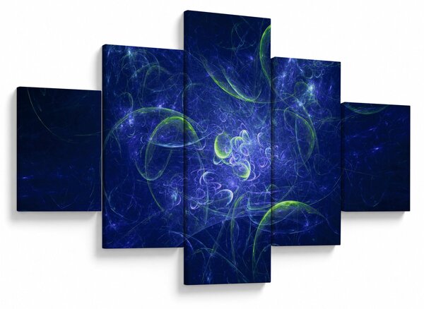 Obraz - modrá abstrakce (125x70 cm)