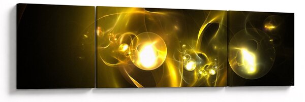 Abstraktní obraz žlutých koulí (170x50 cm)