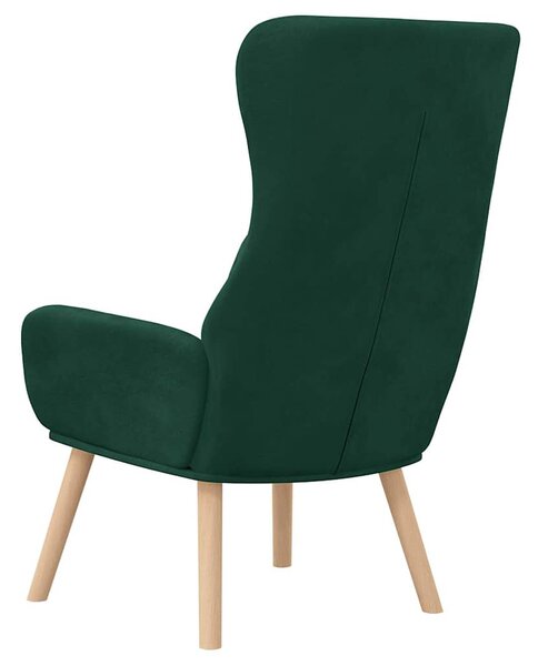 Relaxační křeslo tmavě zelené samet 341353