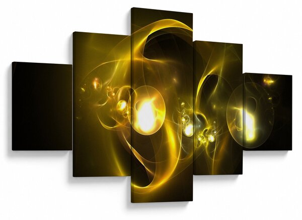 Abstraktní obraz žlutých koulí (125x70 cm)