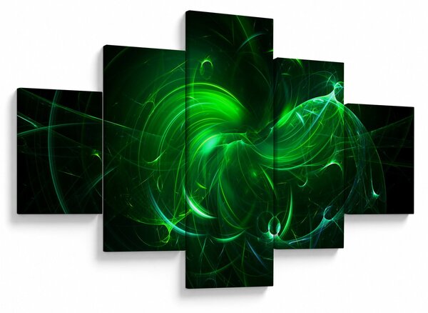 Obraz - zelená abstrakce (125x70 cm)