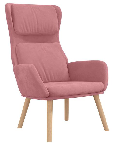 Relaxační křeslo růžové samet 341355