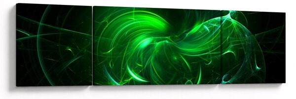 Obraz - zelená abstrakce (170x50 cm)