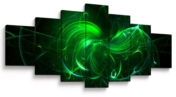 Obraz - zelená abstrakce (210x100 cm)