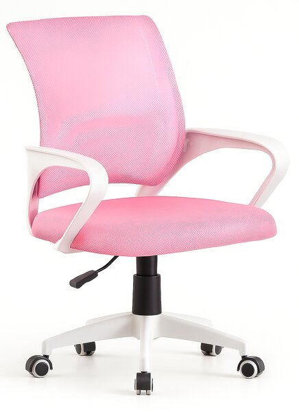 Růžové kancelářské křeslo GIOSEDIO NFX012 | otočné ergonomické se síťovinou