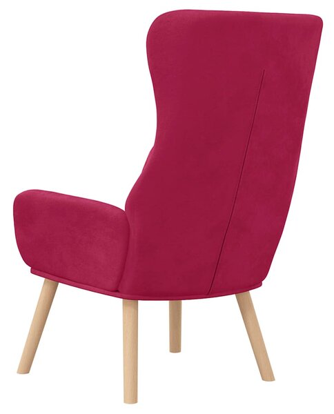 Relaxační křeslo vínové samet 341356