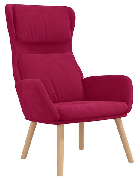 Relaxační křeslo vínové samet 341356
