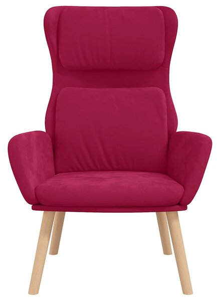 Relaxační křeslo vínové samet 341356