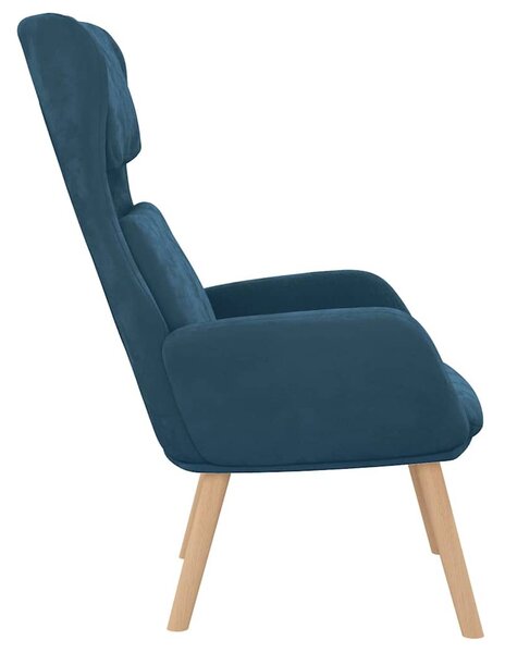 Relaxační křeslo modré samet 341361