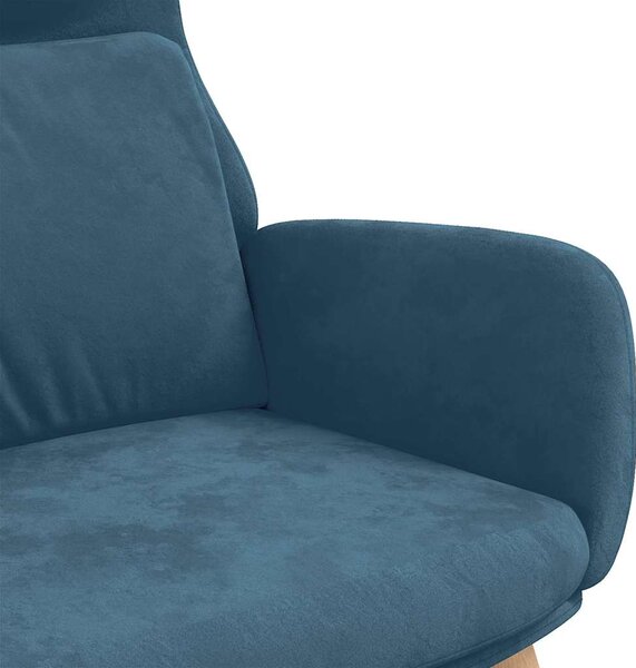 Relaxační křeslo modré samet 341361