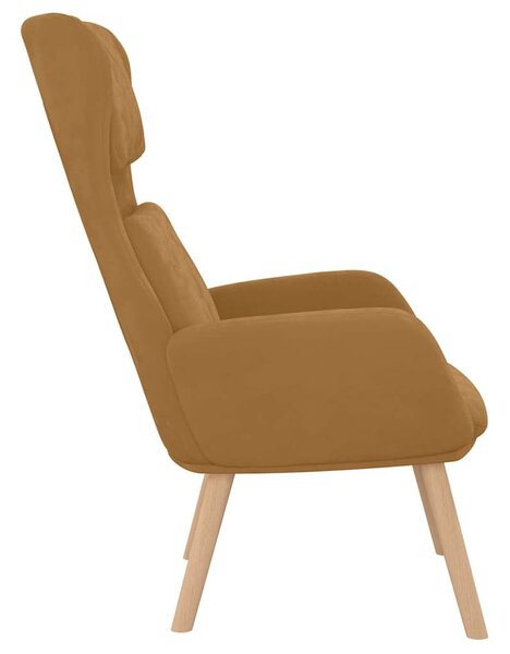 Relaxační křeslo hnědé samet 341359
